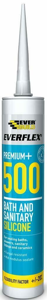 Everbuild Everflex 500 Bath & Sanitary Clear Silicone Sealant 295ml